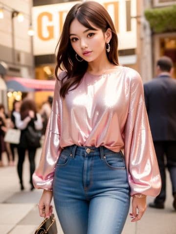 A woman walking down a street with a handbag A woman walking down a street with a handbag