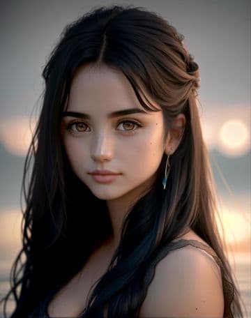 A digital painting of a woman with long hair A digital painting of a woman with long hair