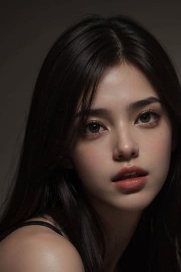 A woman with long dark hair posing for a picture A woman with long dark hair posing for a picture