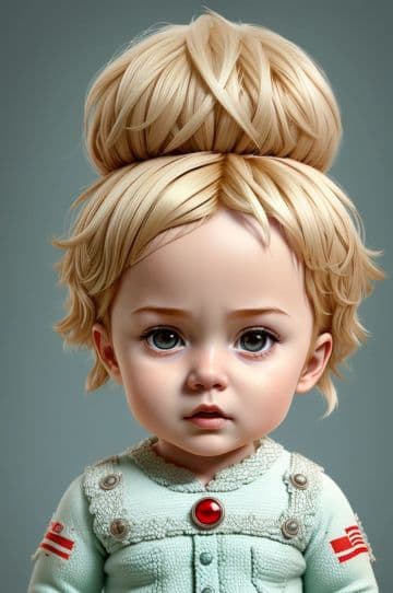 A doll with blonde hair and blue eyes A doll with blonde hair and blue eyes