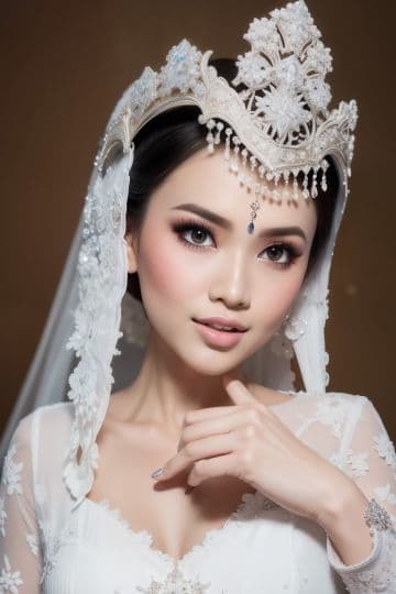 A woman wearing a veil and a tiara A woman wearing a veil and a tiara