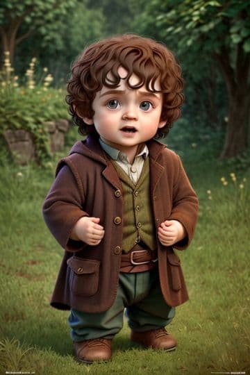 A painting of a little boy in a brown coat A painting of a little boy in a brown coat