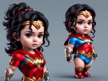 A little girl dressed as a wonder woman A little girl dressed as a wonder woman