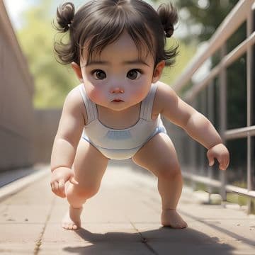 A very cute little girl in a diaper A very cute little girl in a diaper