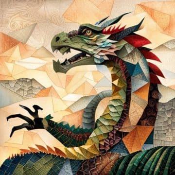 A painting of a dragon with its mouth open A painting of a dragon with its mouth open