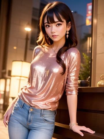 A beautiful young woman standing next to a wooden bench A beautiful young woman standing next to a wooden bench