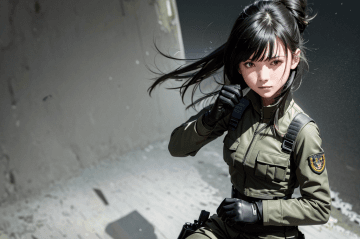 A woman in a uniform is posing for a picture A woman in a uniform is posing for a picture